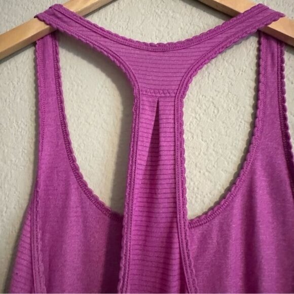 Lululemon 105 F Singlet Tank Top Raspberry Heathered Ultra Violet Pink Stripe 6 - Picture 7 of 8